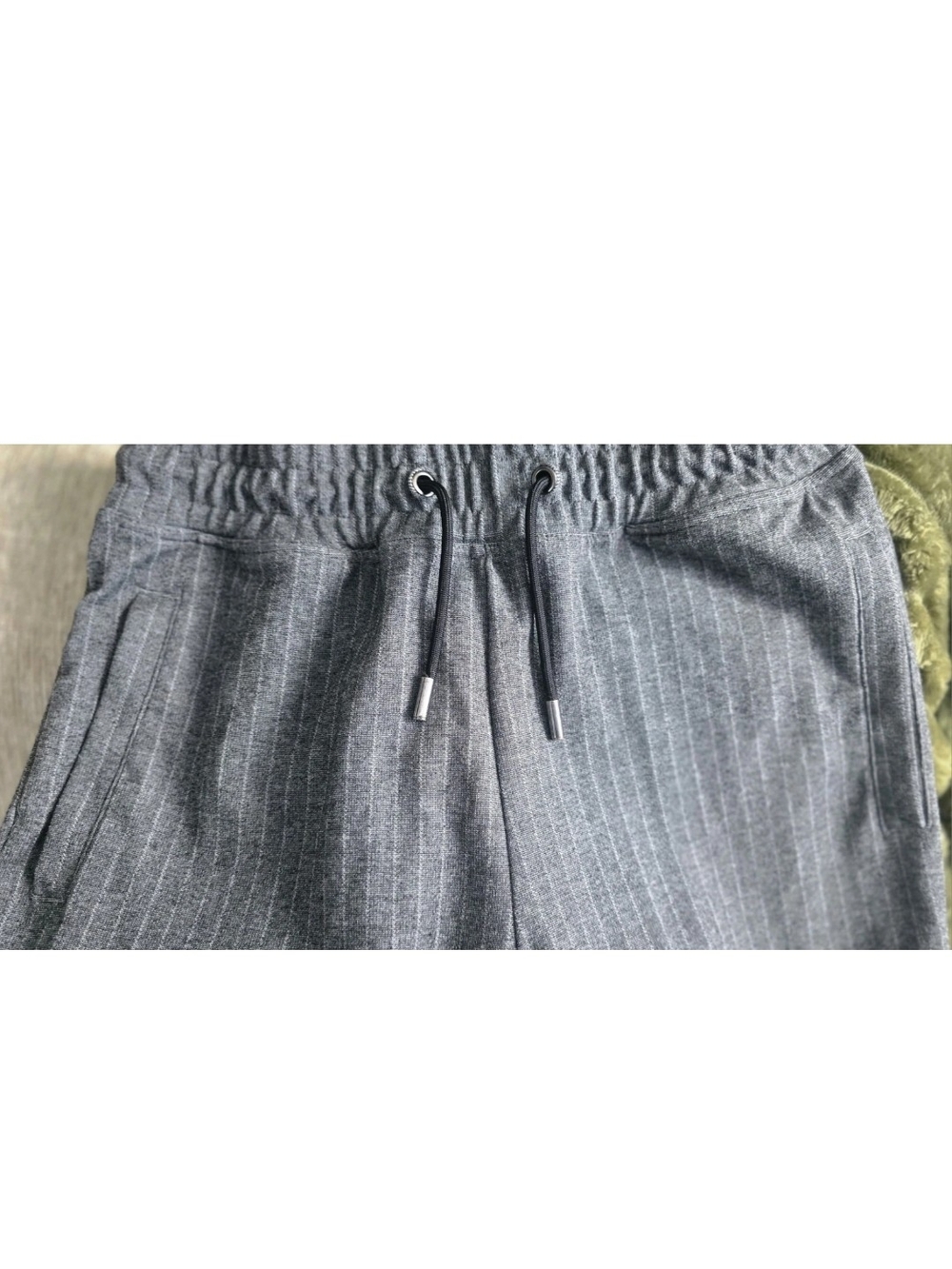 Alfani Men's Gray Pinstripe Drawstring Joggers